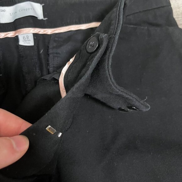 Gap Slim Crop Mid Rise Ankle Length Trouser Pants Black Women’s Size 6R - Picture 7 of 10